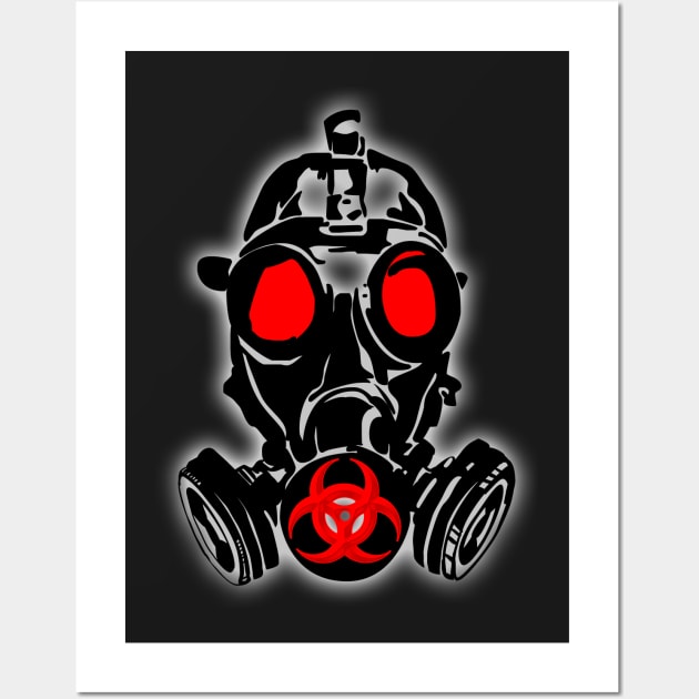 biohazard, gas mask Wall Art by hottehue